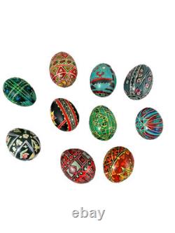 Vtg 70s-80s Ukrainian Easter Eggs Pysanky Hand Painted Real Blown Lot Of 10 Vtg 70s-80s Ukrainian Easter Eggs Pysanky Hand Painted Real Blown Lot Of 10