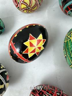Vtg 70s-80s Ukrainian Easter Eggs Pysanky Hand Painted Real Blown Lot Of 10 Vtg 70s-80s Ukrainian Easter Eggs Pysanky Hand Painted Real Blown Lot Of 10