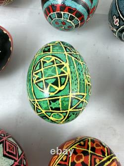 Vtg 70s-80s Ukrainian Easter Eggs Pysanky Hand Painted Real Blown Lot Of 10 Vtg 70s-80s Ukrainian Easter Eggs Pysanky Hand Painted Real Blown Lot Of 10