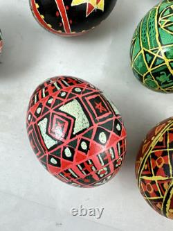 Vtg 70s-80s Ukrainian Easter Eggs Pysanky Hand Painted Real Blown Lot Of 10 Vtg 70s-80s Ukrainian Easter Eggs Pysanky Hand Painted Real Blown Lot Of 10