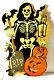 Vtg 90s Halloween 28 Plastic Sign Grim Reaper Skeleton Skull Death