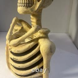 Vtg Bethany Lowe Halloween Skeleton Candy Container Paper Mache Retired -Read