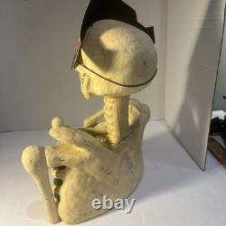 Vtg Bethany Lowe Halloween Skeleton Candy Container Paper Mache Retired -Read