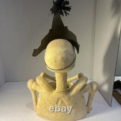 Vtg Bethany Lowe Halloween Skeleton Candy Container Paper Mache Retired -Read