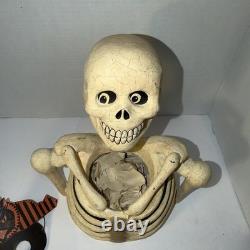 Vtg Bethany Lowe Halloween Skeleton Candy Container Paper Mache Retired -Read