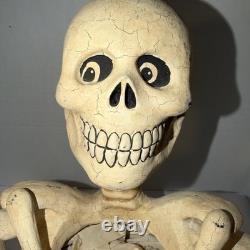 Vtg Bethany Lowe Halloween Skeleton Candy Container Paper Mache Retired -Read