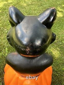 Vtg Black Cat on a Pumpkin Halloween Blow Mold Empire Carolina Enterprises 34 Vtg Black Cat on a Pumpkin Halloween Blow Mold Empire Carolina Enterprises 34