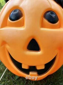 Vtg Black Cat on a Pumpkin Halloween Blow Mold Empire Carolina Enterprises 34 Vtg Black Cat on a Pumpkin Halloween Blow Mold Empire Carolina Enterprises 34