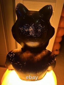 Vtg Black Cat on a Pumpkin Halloween Blow Mold Empire Carolina Enterprises 34 Vtg Black Cat on a Pumpkin Halloween Blow Mold Empire Carolina Enterprises 34