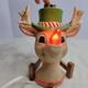 Vtg Ceramic Rudolph Red Nose Reindeer Wall Light Up Lamp Christmas Rare 7x6 Mcm