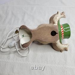 Vtg Ceramic Rudolph Red Nose Reindeer Wall Light Up Lamp Christmas RARE 7x6 MCM