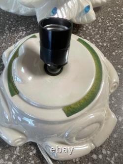 Vtg. Ceramic White Iridescent/Pearl -Atlantic Mold Xmas Tree Blue Lights1975