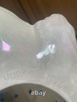 Vtg. Ceramic White Iridescent/Pearl -Atlantic Mold Xmas Tree Blue Lights1975