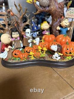 Vtg Charlie Brown Welcome Great Pumpkin Halloween Lighted Sculpture Danbury Mint