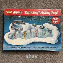 Vtg Christmas Regency Alpine Reflecting Skating Pond Holiday Display New Sealed