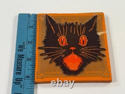 Vtg Dennison Halloween Screeching Black Cat LARGE Diecut BOX (x4)