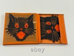 Vtg Dennison Halloween Screeching Black Cat LARGE Diecut BOX (x4)
