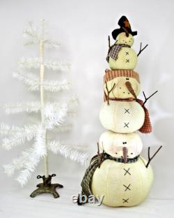 Vtg HONEY and ME stacked Snowman tower very Tall 24 cloth Rare 2005 figure