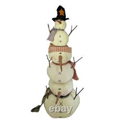 Vtg HONEY and ME stacked Snowman tower very Tall 24 cloth Rare 2005 figure
