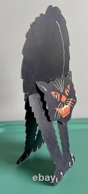 Vtg Halloween BLACK CAT Diecut 16 STANDEE Stand Up EASEL BACK Decoration LUHRS Vtg Halloween BLACK CAT Diecut 16 STANDEE Stand Up EASEL BACK Decoration LUHRS