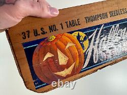 Vtg Halloween RARE full Barr Packing Grape advertising crate WOW