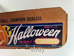 Vtg Halloween RARE full Barr Packing Grape advertising crate WOW