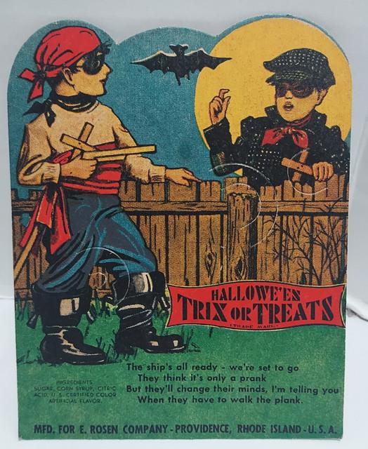 Vtg Halloween Trix Or Treats Sucker Candy Card E Rosen 1930's Nos Unused Display