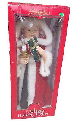 Vtg Holiday Time Christmas Deluxe Animated Motionettes Santa & Mrs Claus Figures