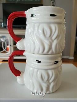 Vtg. JOSEF ORIGINALS Christmas Santa Pitcher and Mugs Set Korea MINT