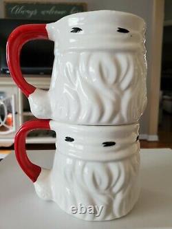 Vtg. JOSEF ORIGINALS Christmas Santa Pitcher and Mugs Set Korea MINT