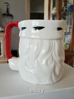 Vtg. JOSEF ORIGINALS Christmas Santa Pitcher and Mugs Set Korea MINT