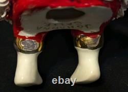 Vtg Johanna Calif Sitting Santa Spaghetti Trim 22k Gold withSleigh & Reindeer RARE