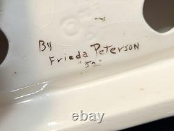 Vtg Johanna Calif Sitting Santa Spaghetti Trim 22k Gold withSleigh & Reindeer RARE