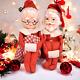 Vtg Knee Hugger Santa & Mrs. Claus Christmas Shelf Sitter Mcm Japan Pixie Elf