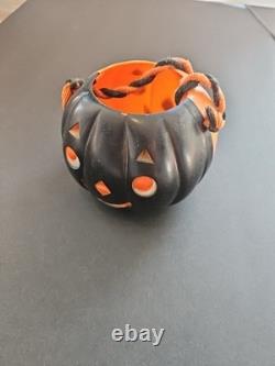 Vtg Kokomold BLACK Plastic Double Sided Jack O Lantern Pumpkin Trick Or Treat Vtg Kokomold BLACK Plastic Double Sided Jack O Lantern Pumpkin Trick Or Treat