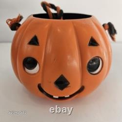 Vtg Kokomold BLACK Plastic Double Sided Jack O Lantern Pumpkin Trick Or Treat Vtg Kokomold BLACK Plastic Double Sided Jack O Lantern Pumpkin Trick Or Treat