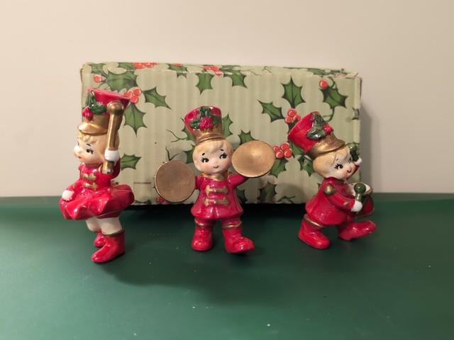 Vtg Lefton Japanese Christmas Marching Band Holly Kids