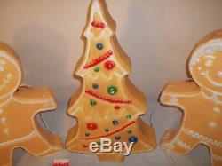 Vtg Lot 4 Union Don Featherstone Christmas Blowmolds House Tree Gingerbread Men