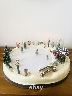 Vtg Mr Christmas Holiday Skaters Village Ice Skating Rink 50 Songs + Xtra Mint