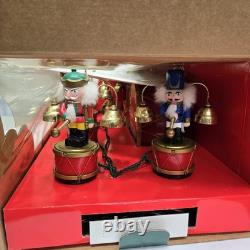Vtg Mr Christmas Santa's Marching Band 6 Nutcrackers Play Bell Carols Working