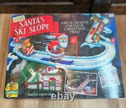 Vtg Mr. Christmas Santa's Ski Slope In Original Box Works Great Complete