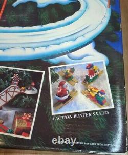 Vtg Mr. Christmas Santa's Ski Slope In Original Box Works Great Complete