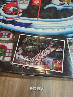 Vtg Mr. Christmas Santa's Ski Slope In Original Box Works Great Complete