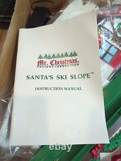 Vtg Mr. Christmas Santa's Ski Slope In Original Box Works Great Complete