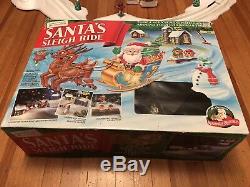 Vtg Mr Christmas Santas Sleigh Ride train 2 Santas. Track Animated RARE