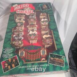 Vtg Nos 1992 Mr Christmas Holiday Carousel Light Musical 6 Horse Circus Organ