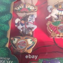 Vtg Nos 1992 Mr Christmas Holiday Carousel Light Musical 6 Horse Circus Organ