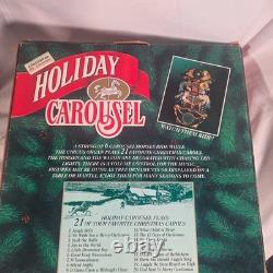 Vtg Nos 1992 Mr Christmas Holiday Carousel Light Musical 6 Horse Circus Organ