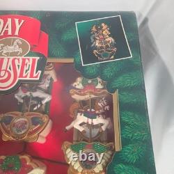 Vtg Nos 1992 Mr Christmas Holiday Carousel Light Musical 6 Horse Circus Organ