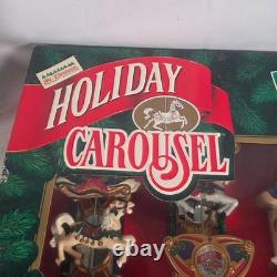 Vtg Nos 1992 Mr Christmas Holiday Carousel Light Musical 6 Horse Circus Organ